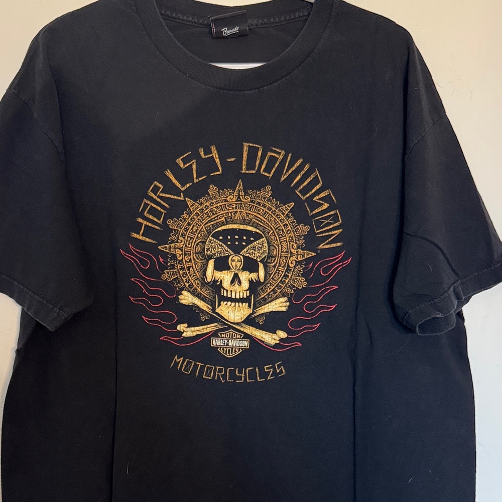 Harley-Davidson Black and Gold Skull Tee
